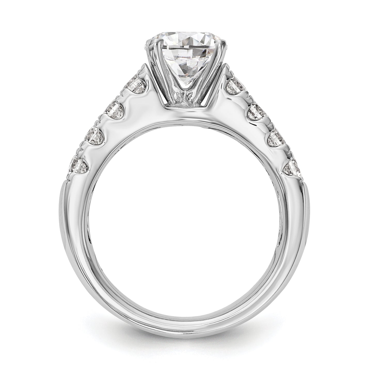 14K White Gold 2-Row Peg Set 1.4 carat Diamond Semi-mount Engagement Ring
