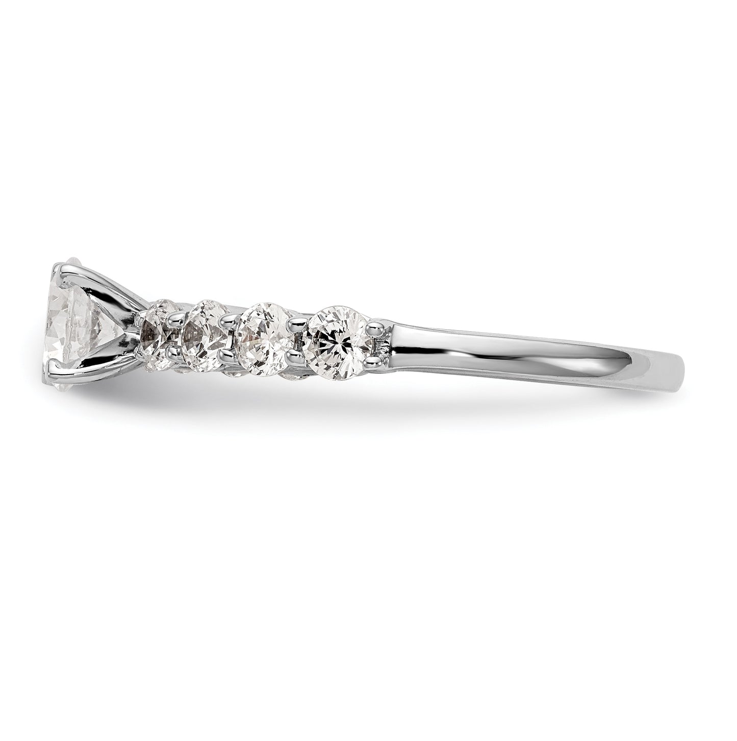 14K White Gold Peg Set 3/4 carat Diamond Semi-mount Engagement Ring,  2 to 1.4 mm (tapered)