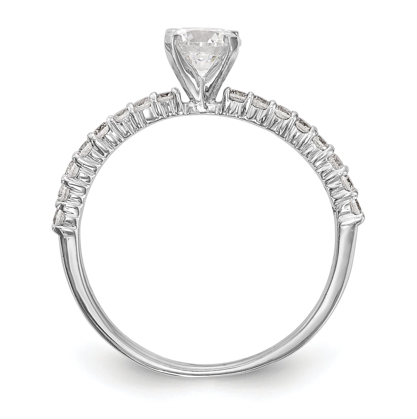 14K White Gold Peg Set 1/5 carat Diamond Semi-mount Engagement Ring
