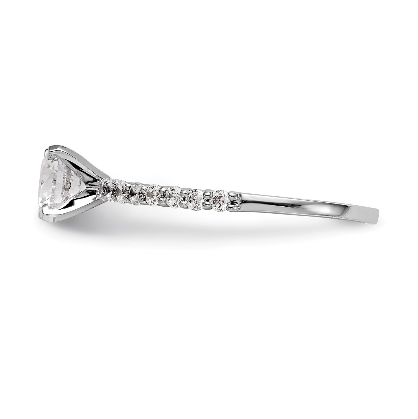 14K White Gold Peg Set 1/5 carat Diamond Semi-mount Engagement Ring