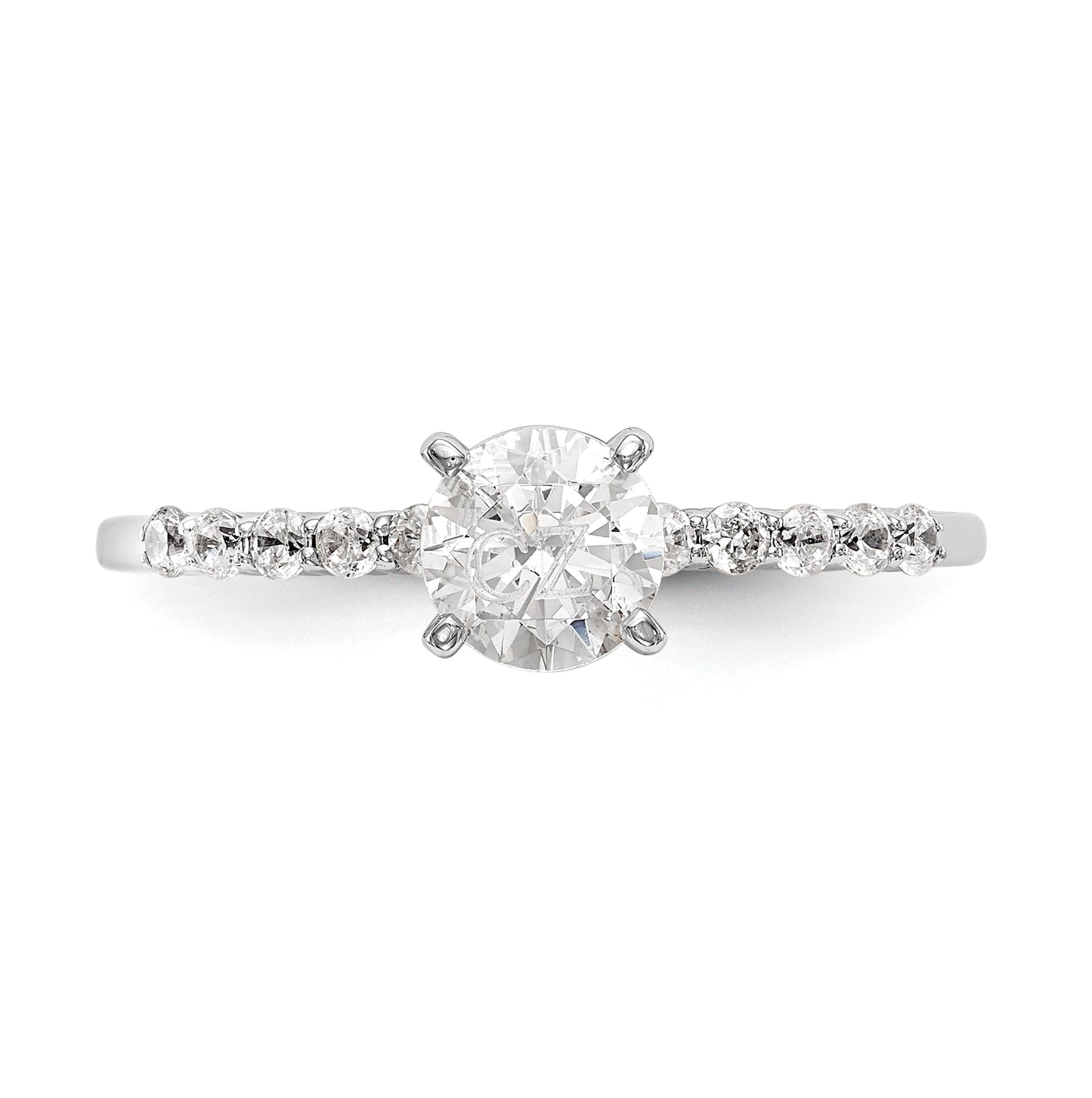 14K White Gold Peg Set 1/5 carat Diamond Semi-mount Engagement Ring