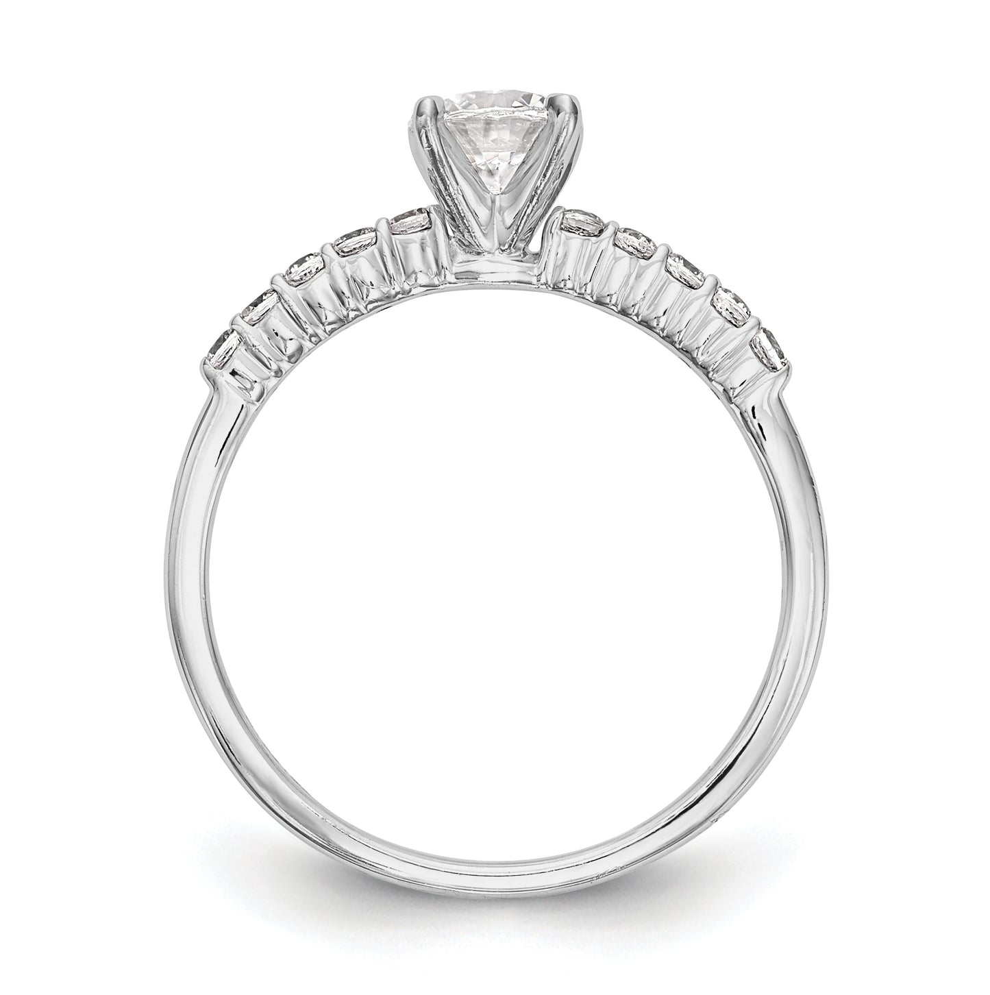 14K White Gold Peg Set 1/4 ct Diamond Semi mount Engagement Ring