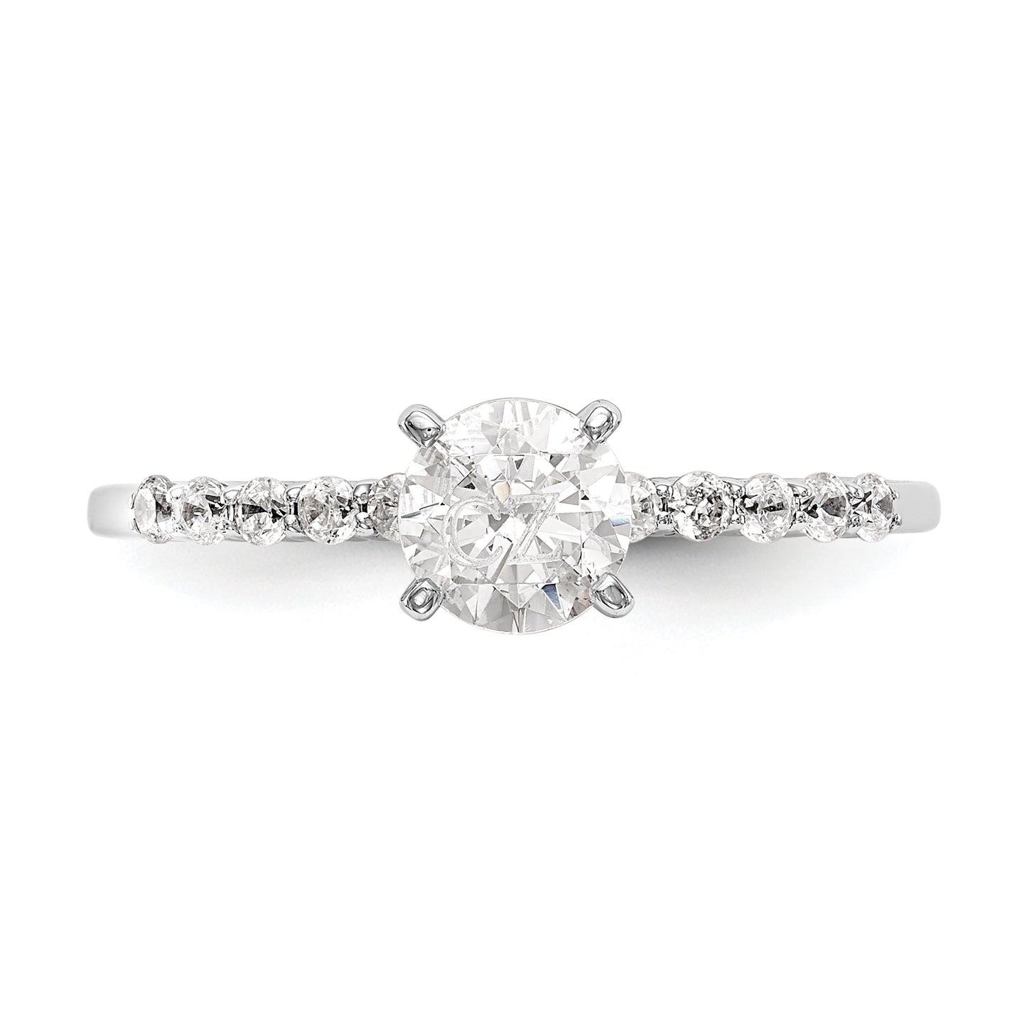 14K White Gold Peg Set 1/4 ct Diamond Semi mount Engagement Ring