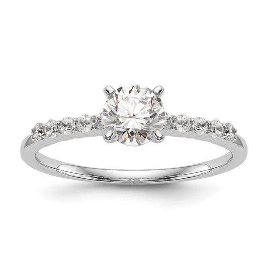 14K White Gold Peg Set 1/4 ct Diamond Semi mount Engagement Ring