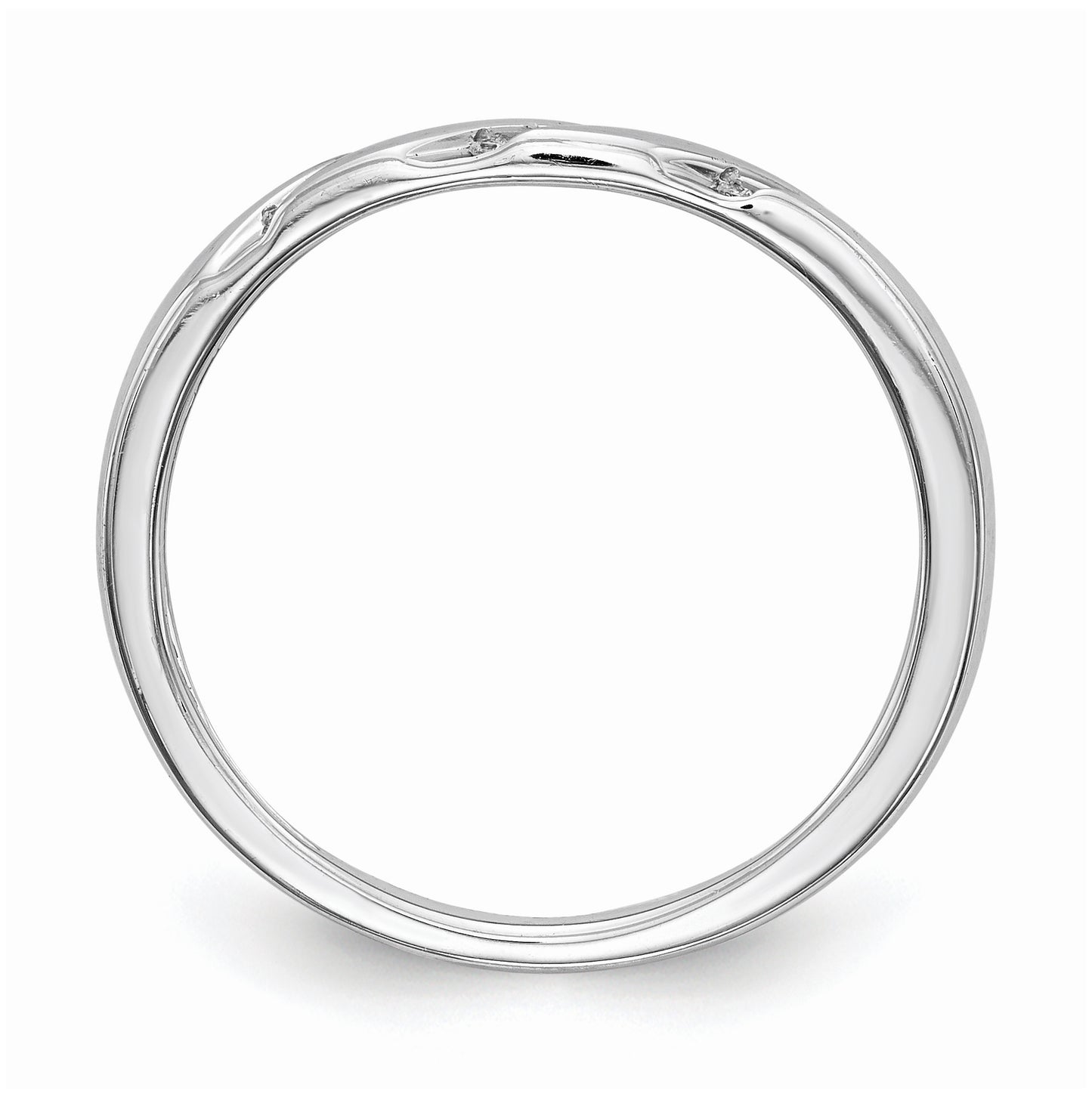10K White Gold 1/20 carat Diamond Trio Ladies Complete Wedding Band