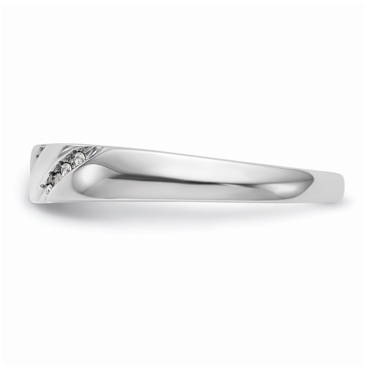 10K White Gold 1/20 carat Diamond Trio Ladies Complete Wedding Band
