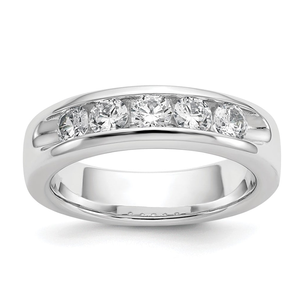14K White Gold 5-3.7mm Stone Channel Band – Elegant Jewelry Gift for Birthday, Anniversary, Engagement, Wedding
