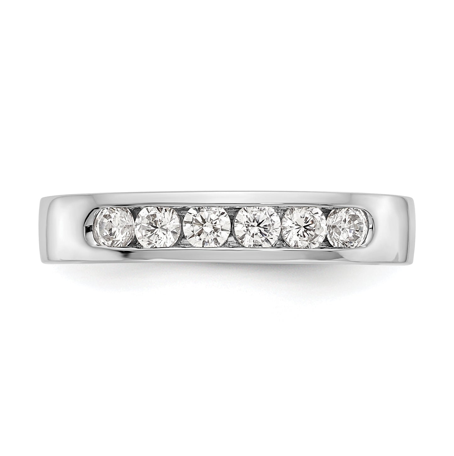 14K White Gold 6-Stone 1/2 carat VS Round Diamond Complete Channel Band