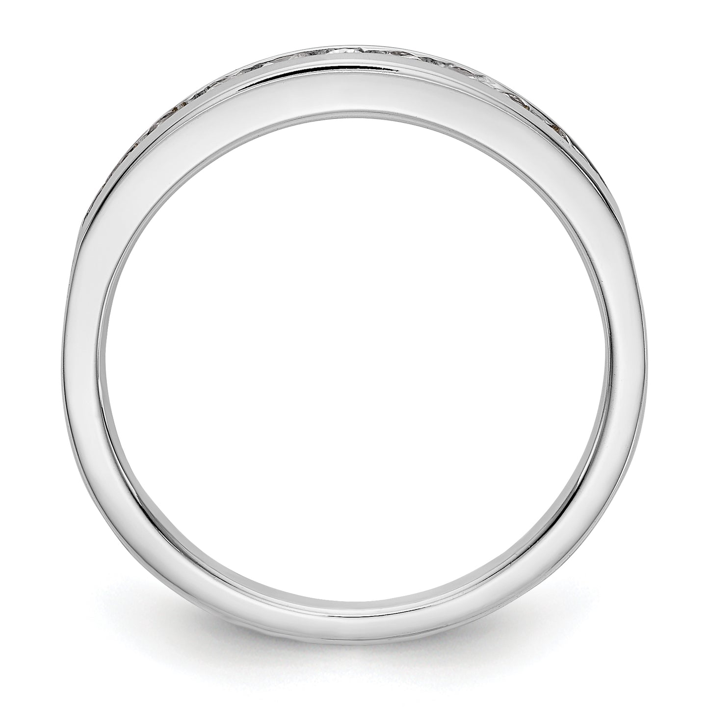14K White Gold 11-Stone 1/3 carat Complete Round Diamond Channel Band