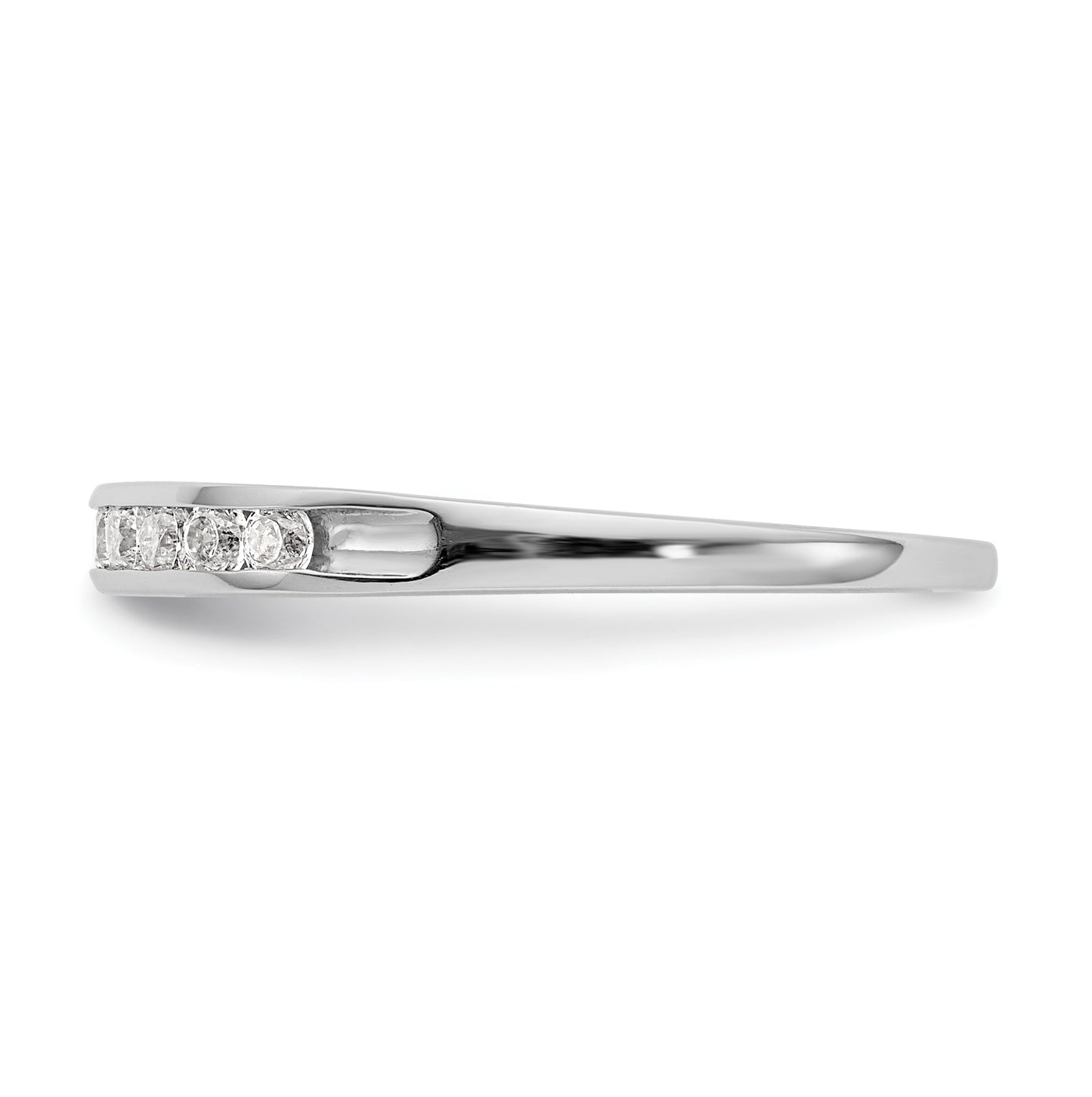 14K White Gold 11-Stone 1/3 carat Complete Round Diamond Channel Band