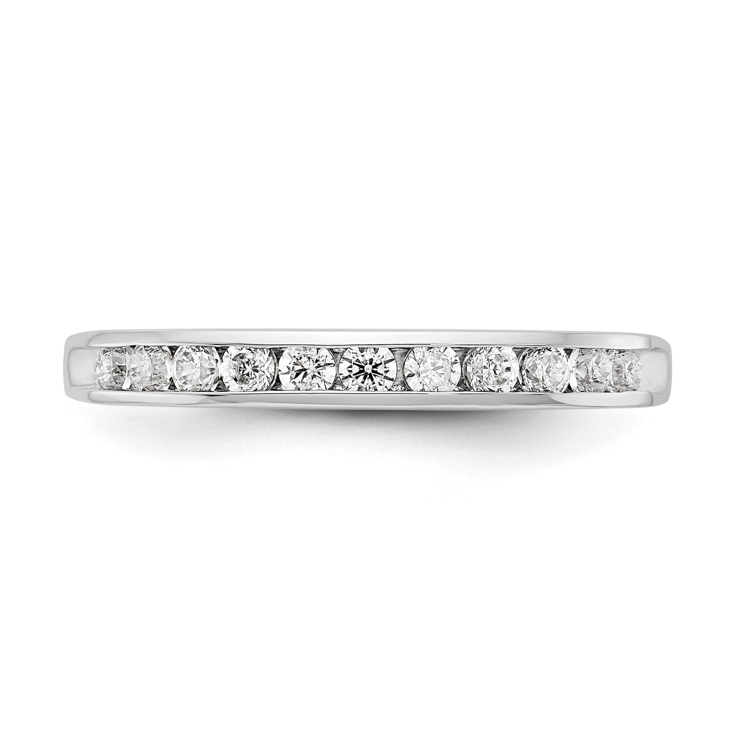 14K White Gold 11-Stone 1/3 carat Complete Round Diamond Channel Band