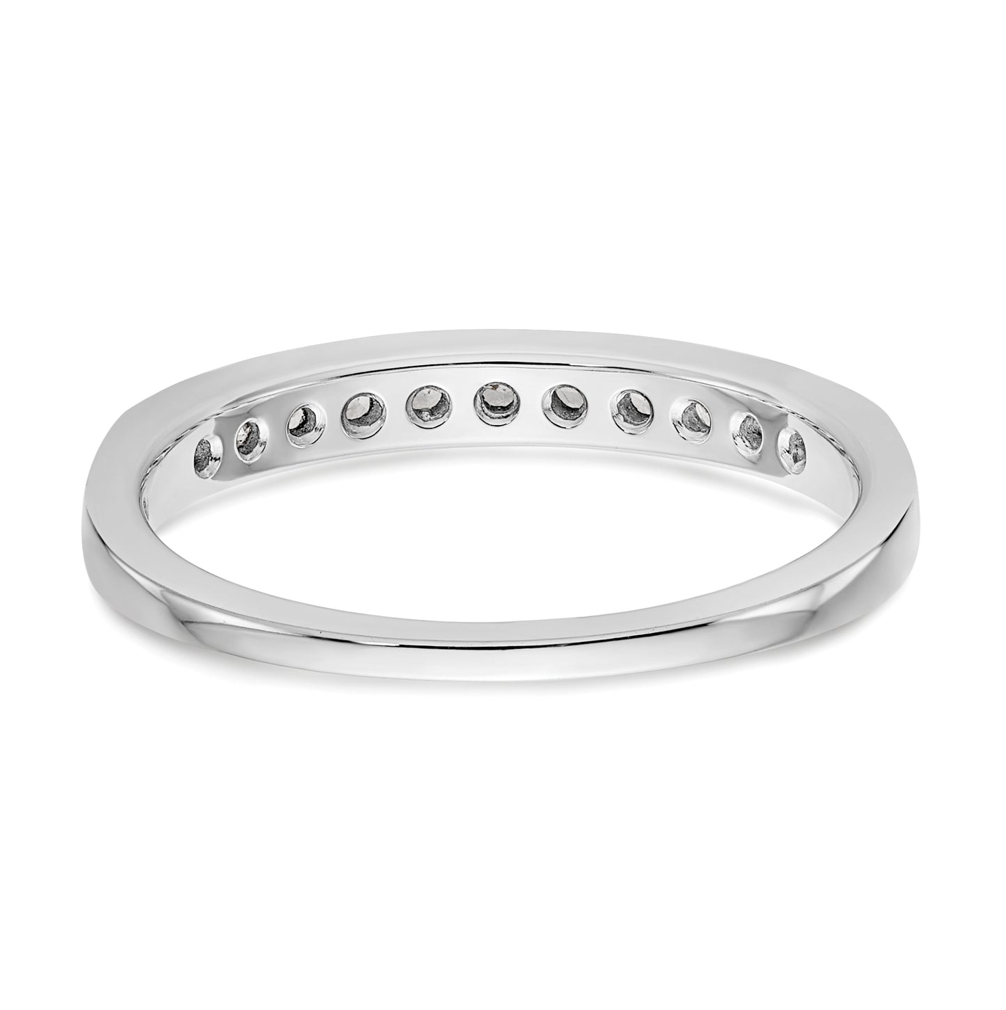 14K White Gold 11-Stone 1/3 carat Complete Round Diamond Channel Band