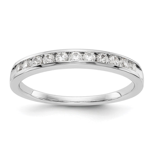 14K White Gold 11-Stone 1/3 carat Complete Round Diamond Channel Band