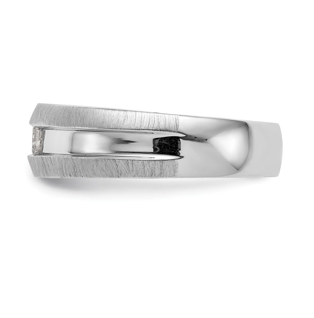 14K White Gold Diamond Men's Band – Elegant Jewelry Gift for Birthday, Anniversary, Engagement, Wedding
