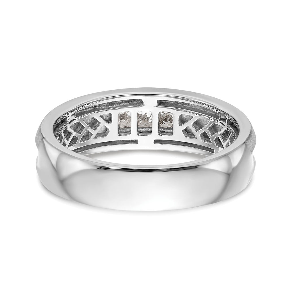 14K White Gold Diamond Men's Band – Elegant Jewelry Gift for Birthday, Anniversary, Engagement, Wedding