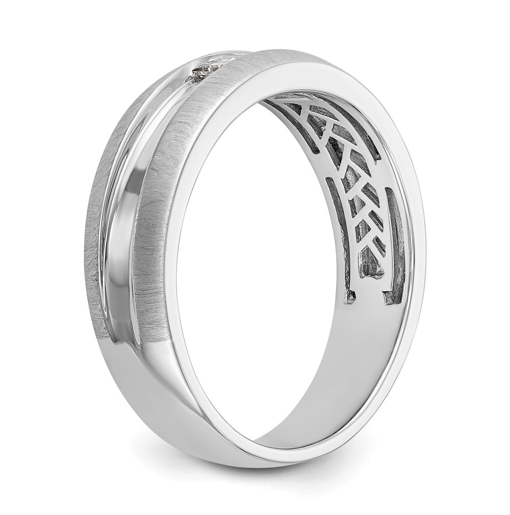 14K White Gold Diamond Men's Band – Elegant Jewelry Gift for Birthday, Anniversary, Engagement, Wedding