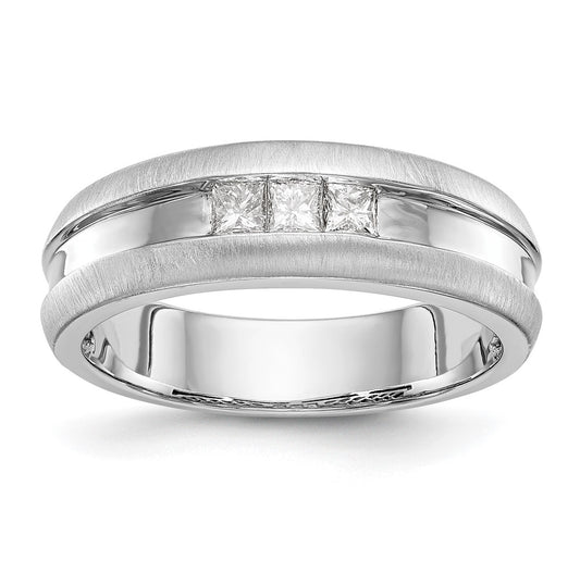 14K White Gold Diamond Men's Band – Elegant Jewelry Gift for Birthday, Anniversary, Engagement, Wedding