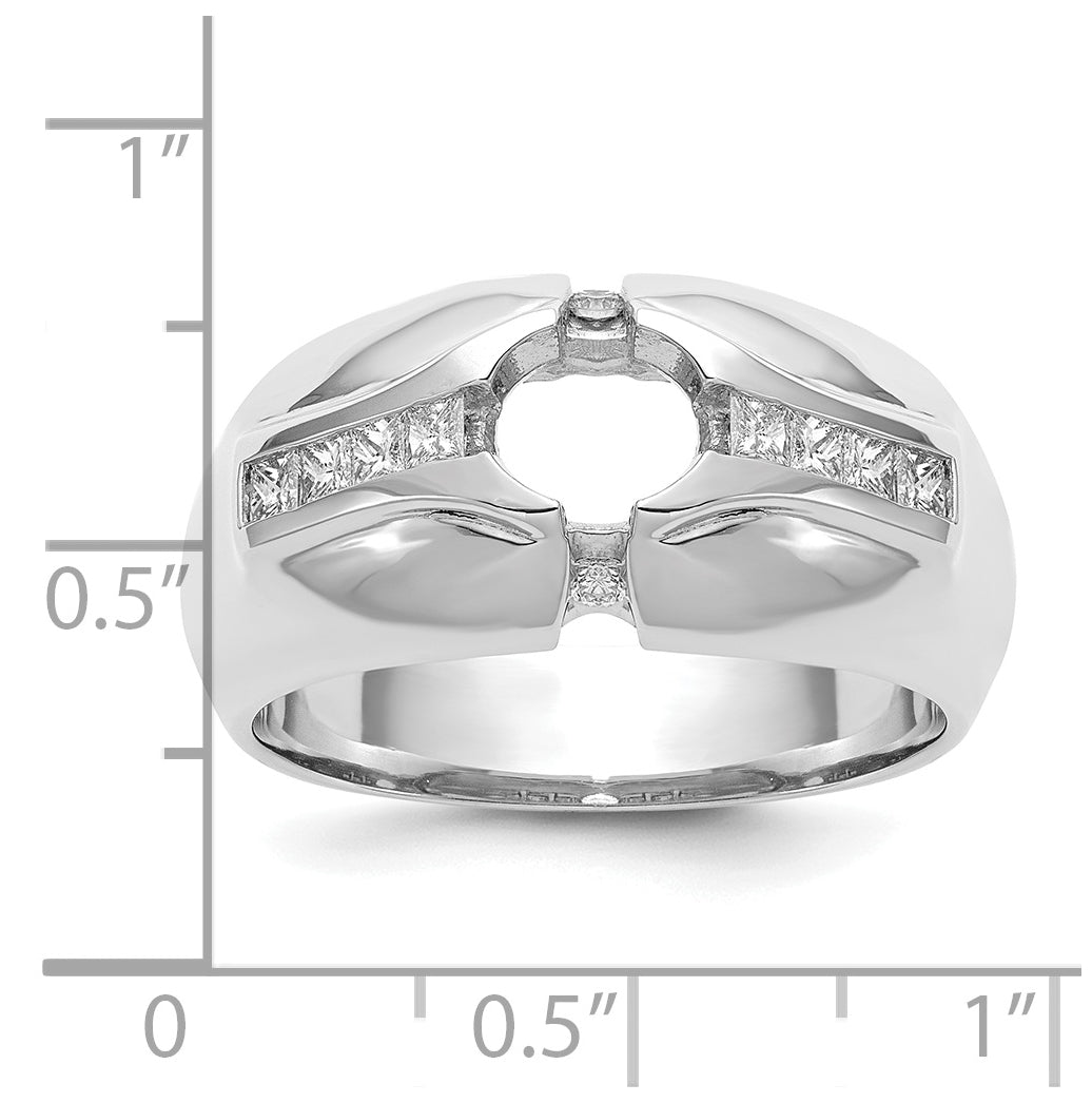 10K White Gold Diamond Men's Semi Mount Band