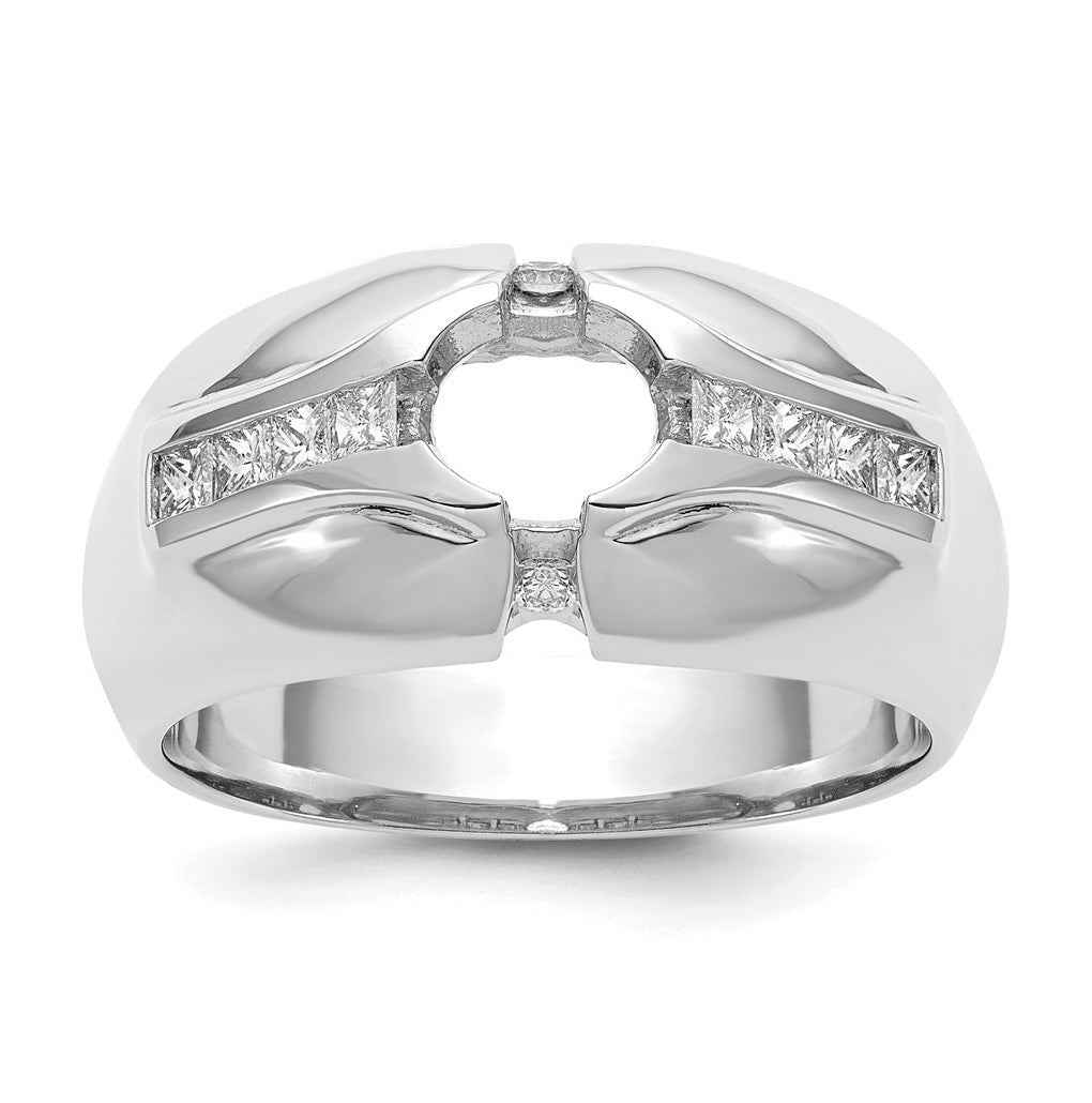 10K White Gold Diamond Men's Semi Mount Band