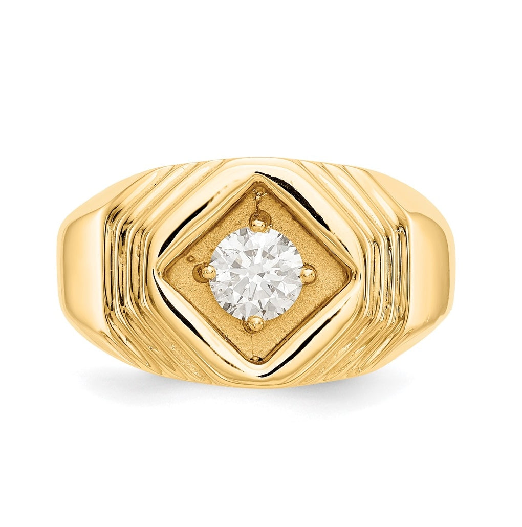 14K Yellow Gold Diamond Men's Band – Elegant Jewelry Gift for Birthday, Anniversary, Engagement, Wedding