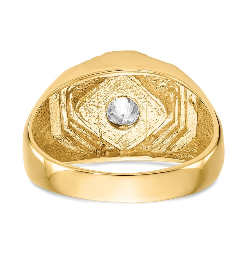 14K Yellow Gold Diamond Men's Band – Elegant Jewelry Gift for Birthday, Anniversary, Engagement, Wedding