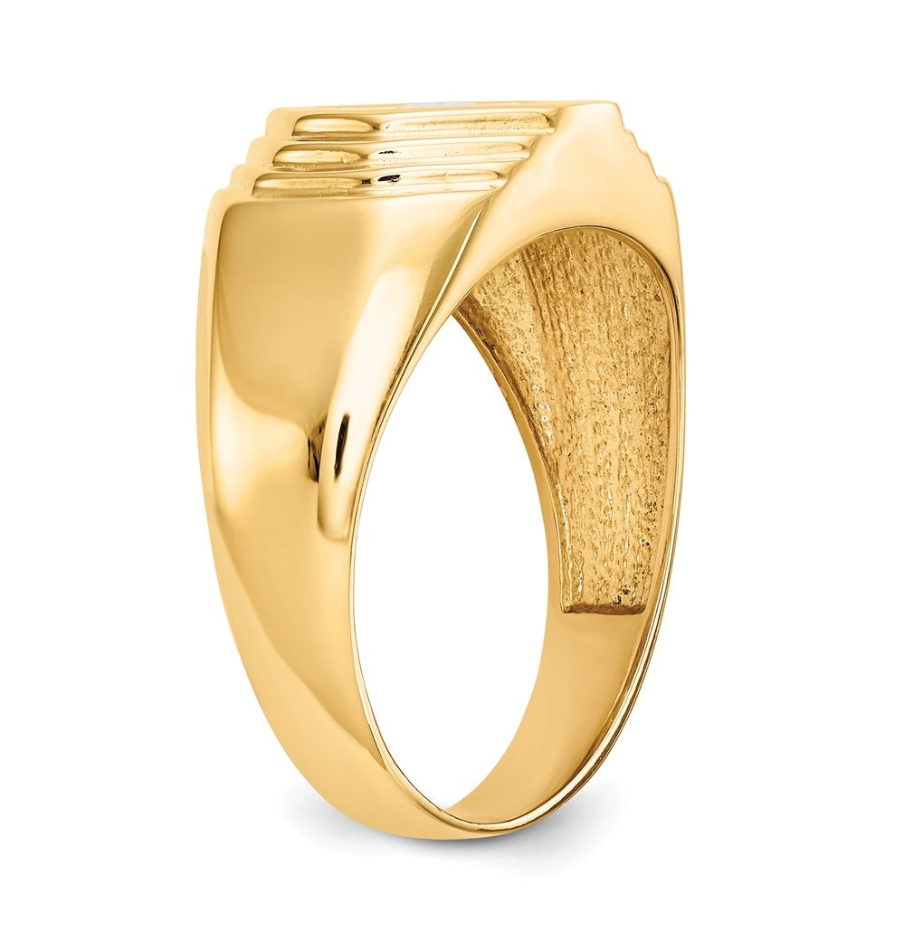 14K Yellow Gold Diamond Men's Band – Elegant Jewelry Gift for Birthday, Anniversary, Engagement, Wedding