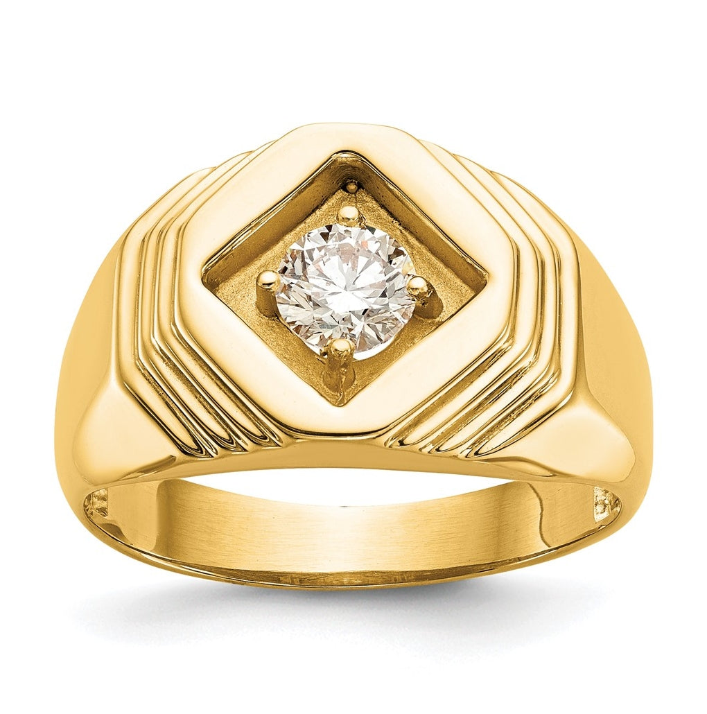 14K Yellow Gold Diamond Men's Band – Elegant Jewelry Gift for Birthday, Anniversary, Engagement, Wedding