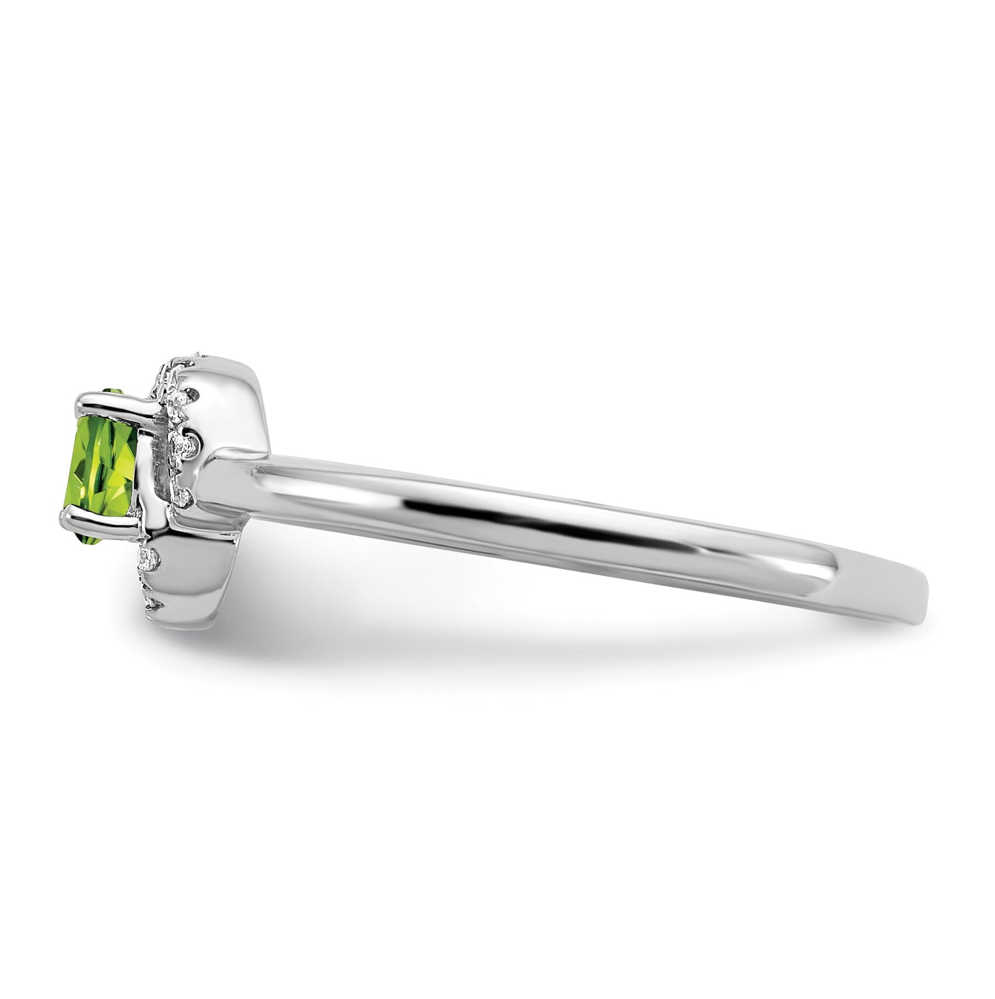 10k White Gold Peridot and Diamond Ring