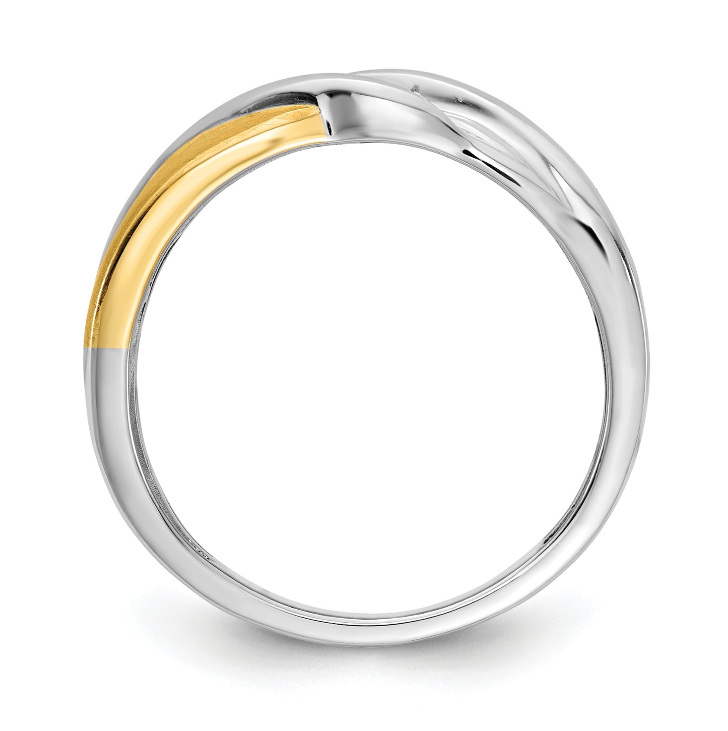 14k Two-tone 3-Stone 1/6 carat Diamond Complete Men's Ring