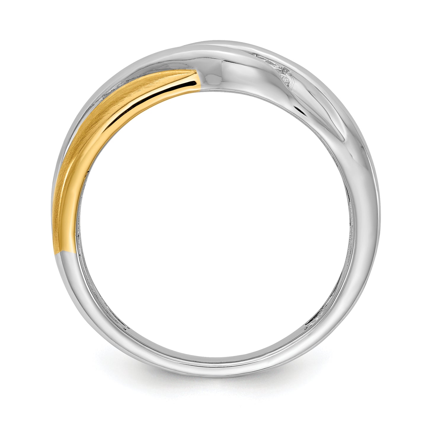 14k Two-tone 5-Stone 1/4 carat Diamond Complete Men's Ring