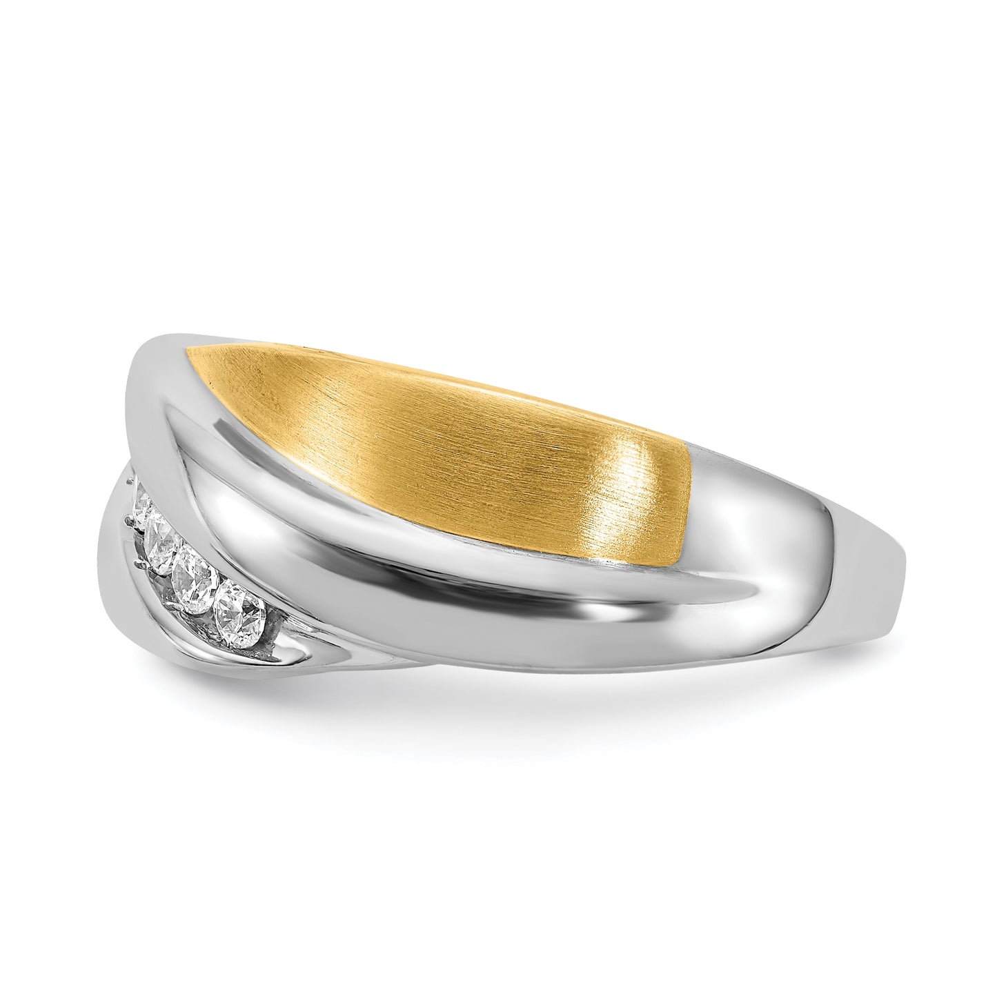 14k Two-tone 7-Stone 1/3 carat Diamond Complete Men's Ring