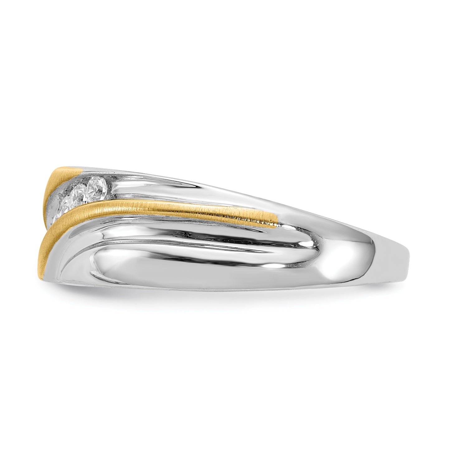 14k Two-tone 7-Stone 1/4 carat Diamond Complete Men's Ring