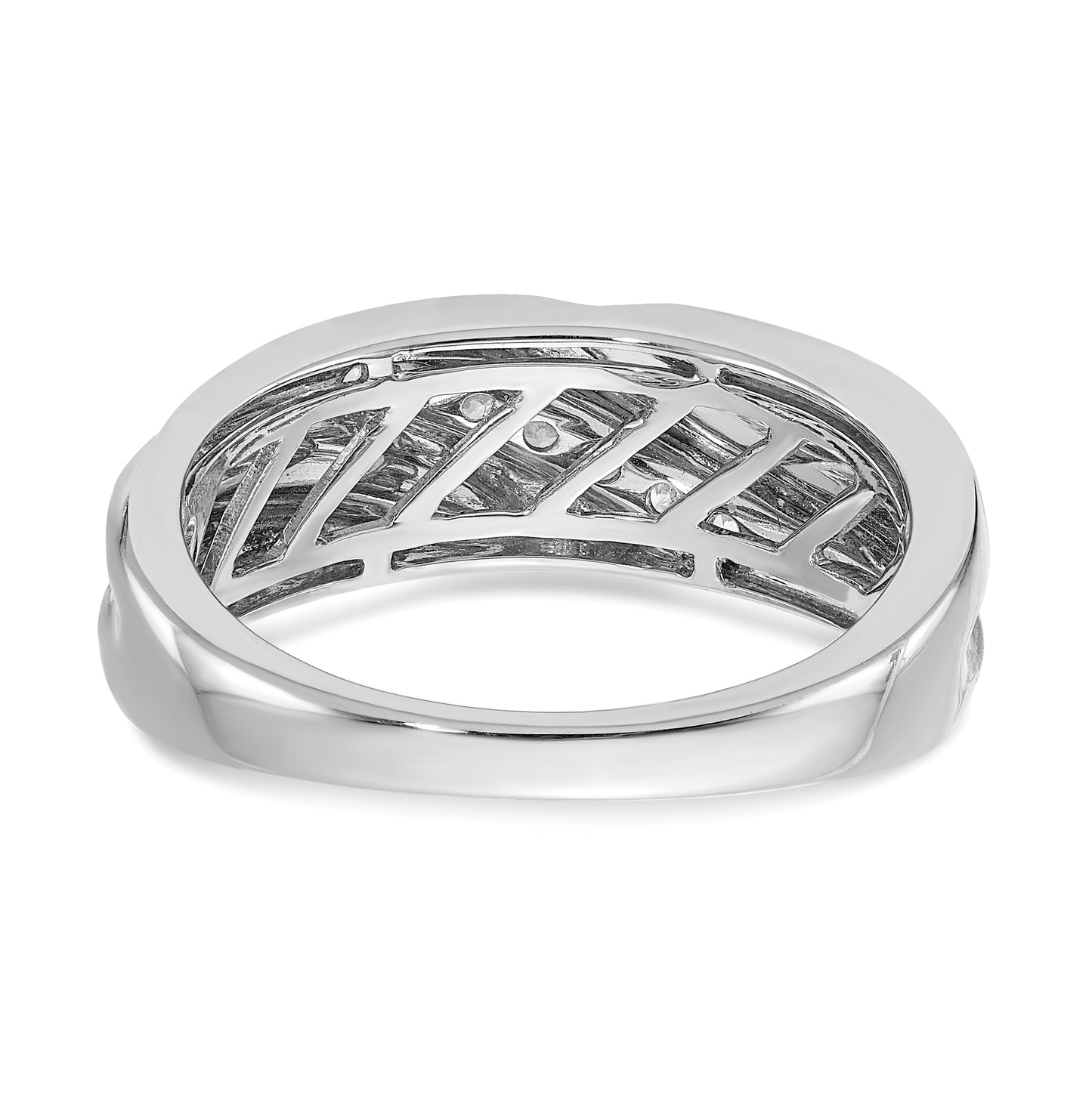 14k Two-tone 7-Stone 1/4 carat Diamond Complete Men's Ring