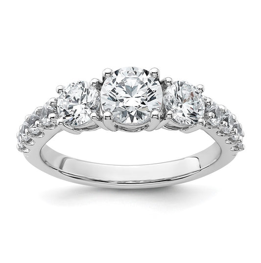 14K White Gold Lab Grown Diamond VS+ F+ 2 ctw 3 Stone Plus Semi