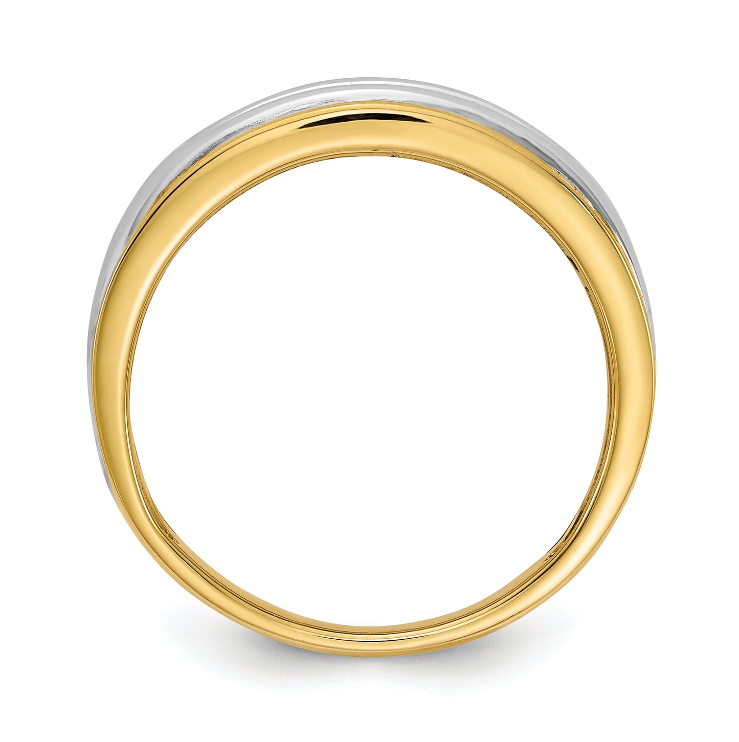 14k Two-tone 5-Stone 1/4 carat Diamond Complete Men's Channel Band