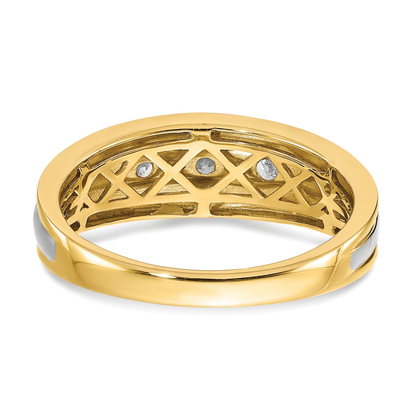 14k Two-tone 5-Stone 1/4 carat Diamond Complete Men's Channel Band