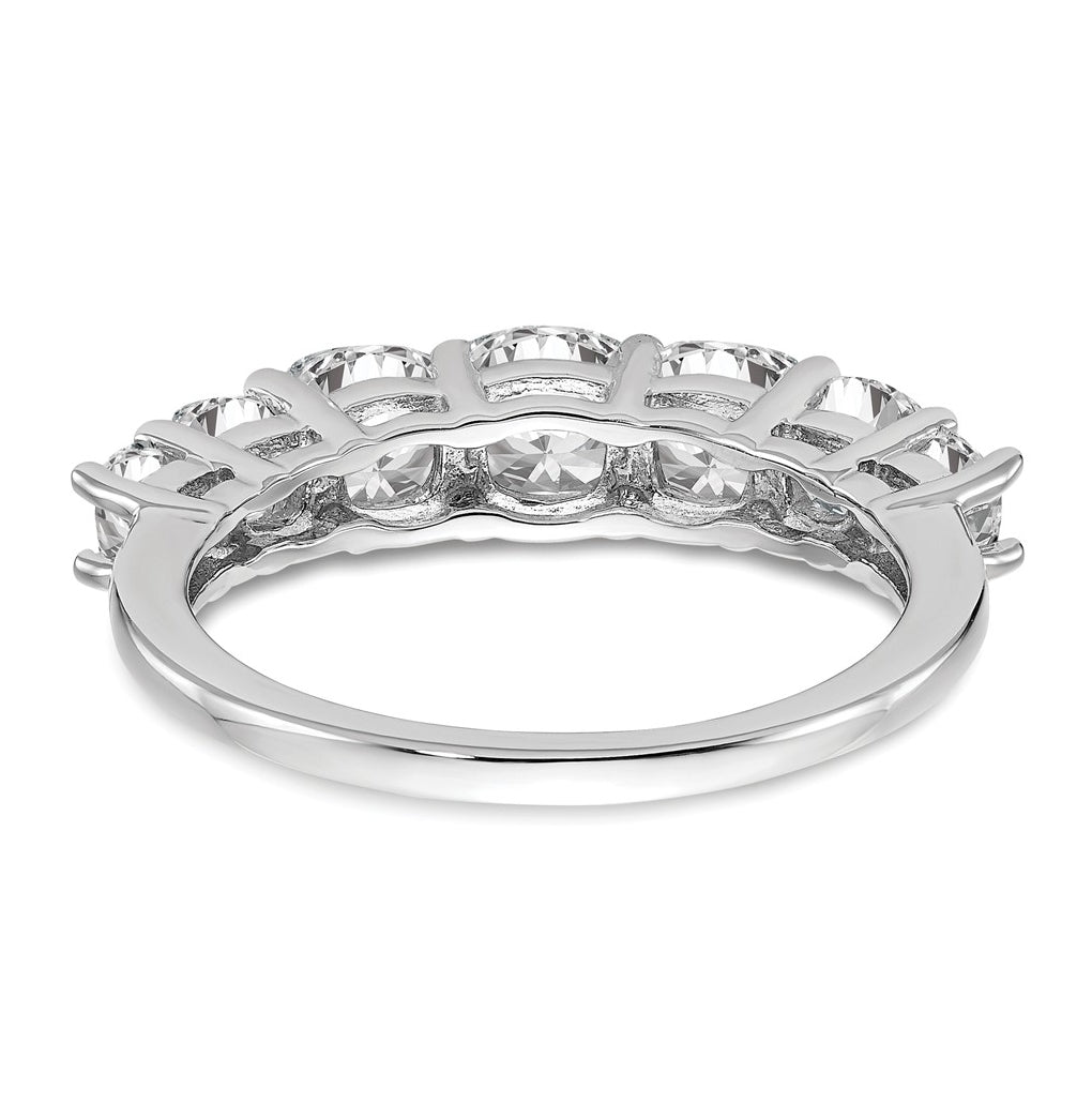 14k White Gold 1 5/8 carat Lab Grown Diamond VS+ F+ Cushion Complete Seven Stone Band