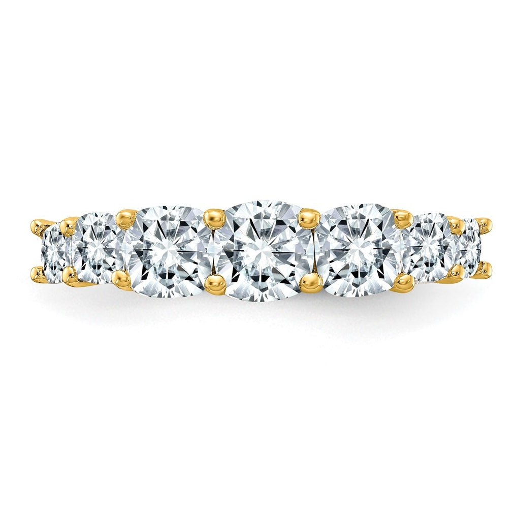 14K Yellow Gold Band G H I True Light Moissanite – Elegant Jewelry Gift for Birthday, Anniversary, Engagement, Wedding