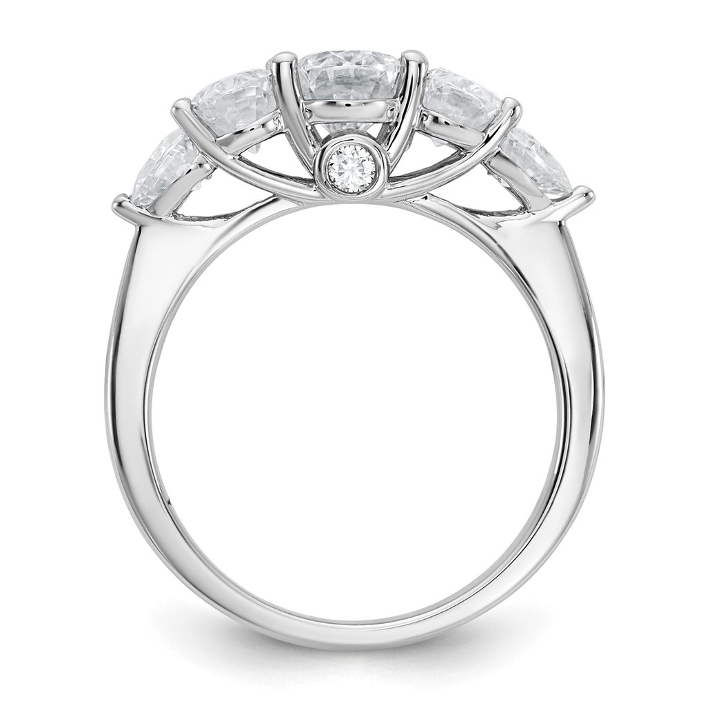 14k White Gold 2 1/6 carat Lab Grown Diamond VS+ F+ Complete Five Stone Band