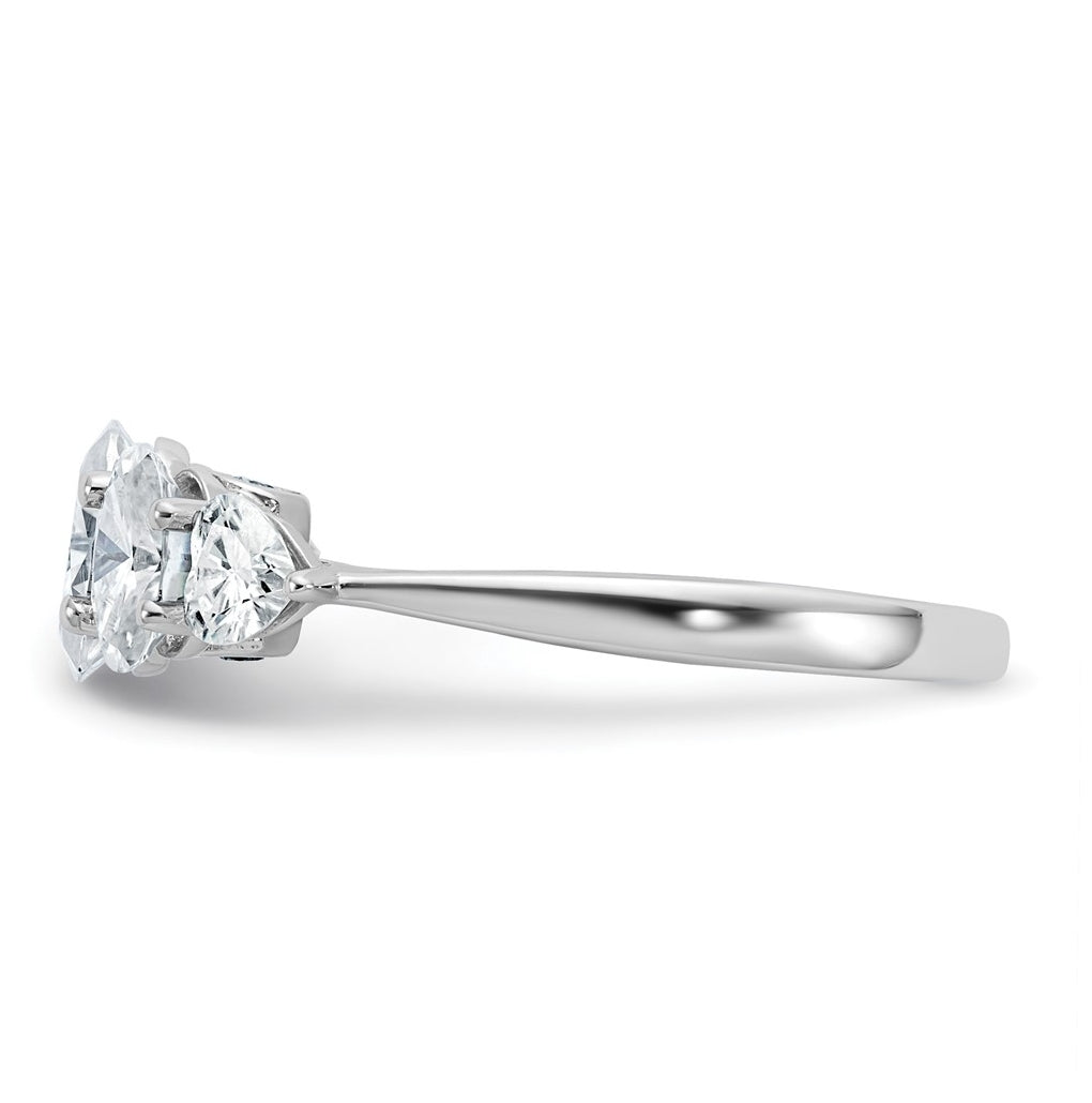 14k White Gold 2 1/6 carat Lab Grown Diamond VS+ F+ Complete Five Stone Band