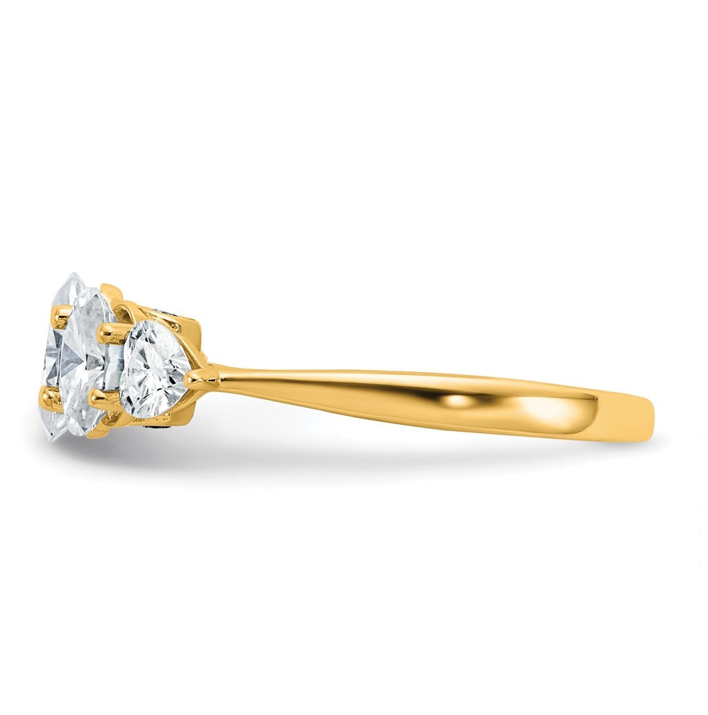 14k Yellow Gold 2 1/6 carat Lab Grown Diamond VS+ F+ Complete Five Stone Band