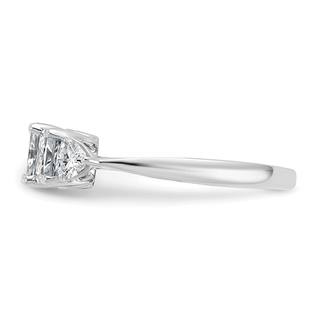 14k White Gold 1 3/4 carat Lab Grown Diamond VS+ F+ Radiant and Trillion Five Stone Complete Band