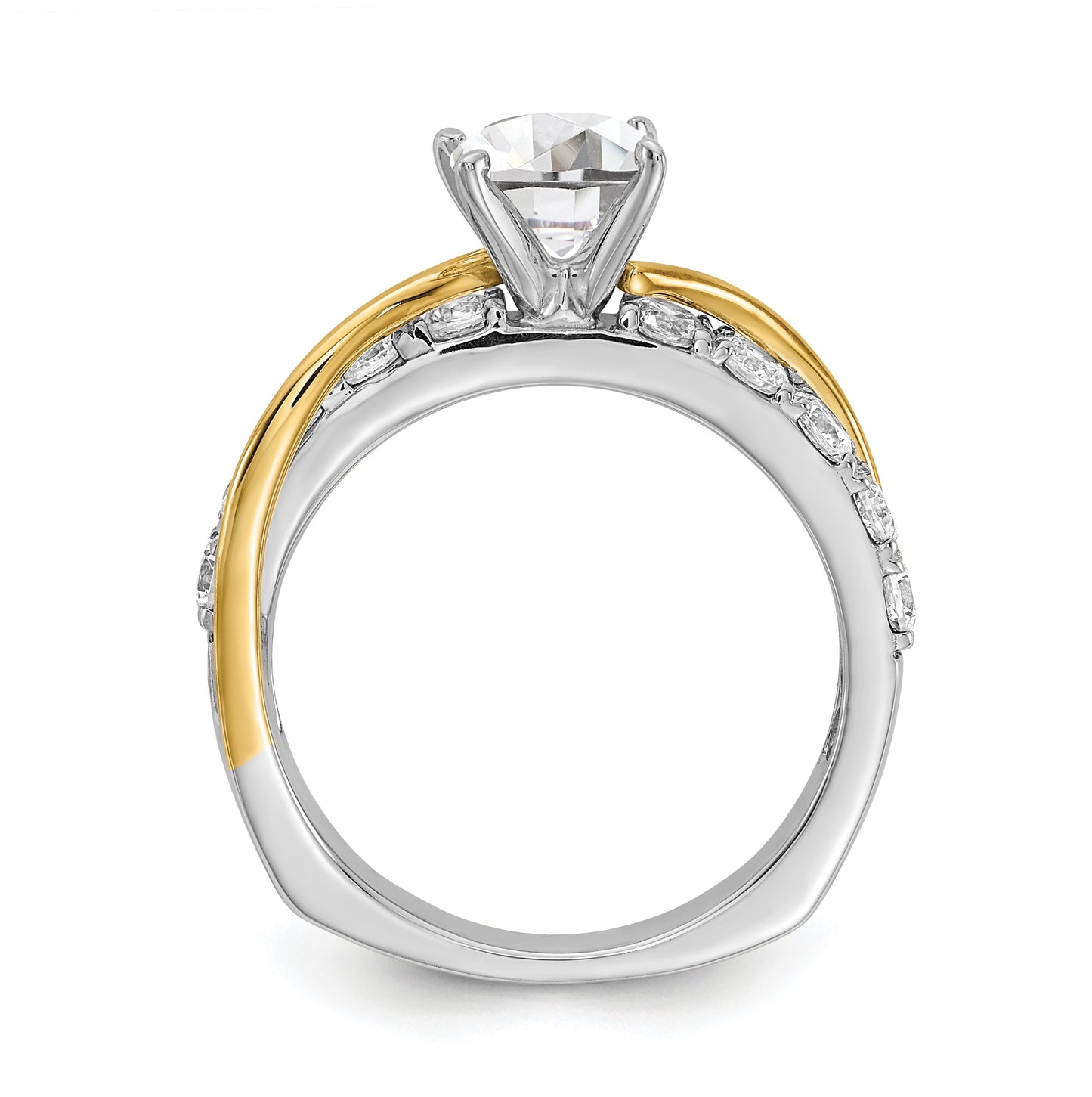 14k Two-tone Diamond Semi-Mount Engagement Ring