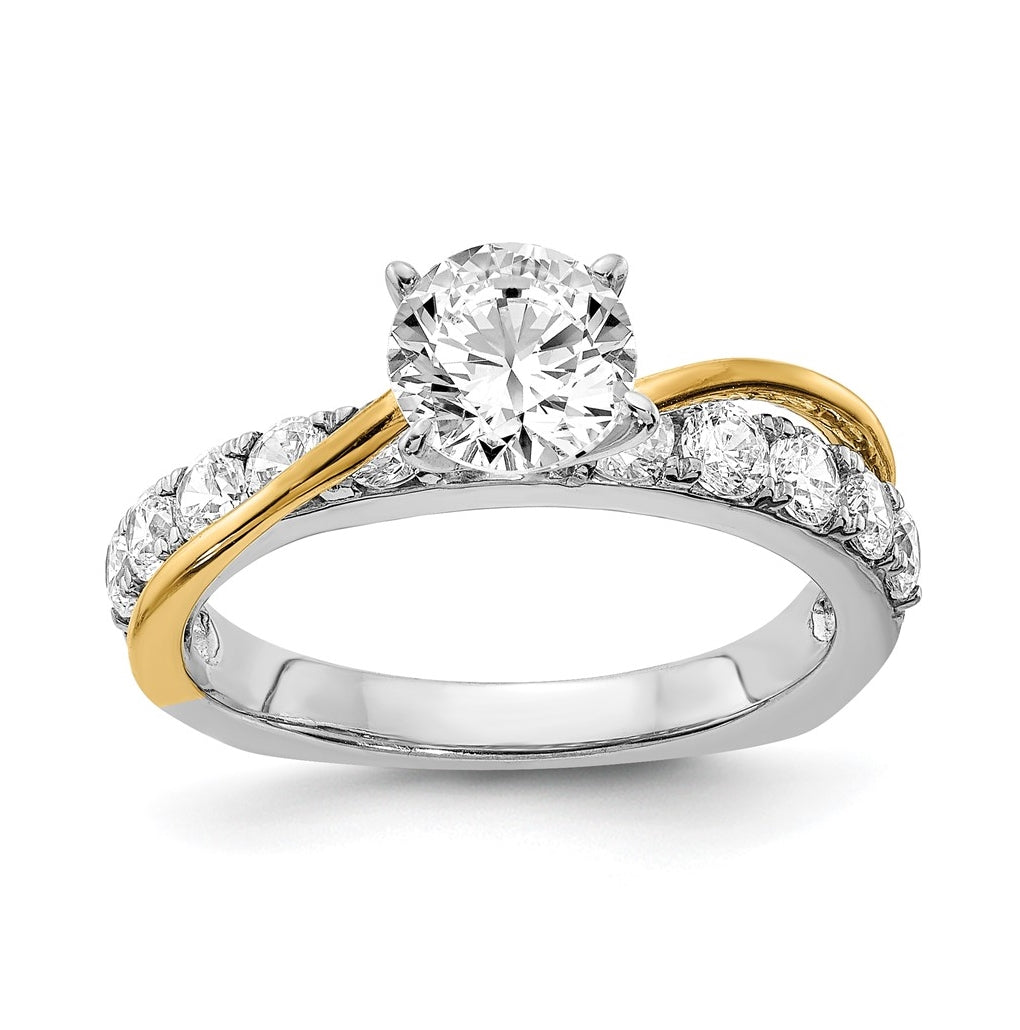 14k Two-tone Diamond Semi-Mount Engagement Ring