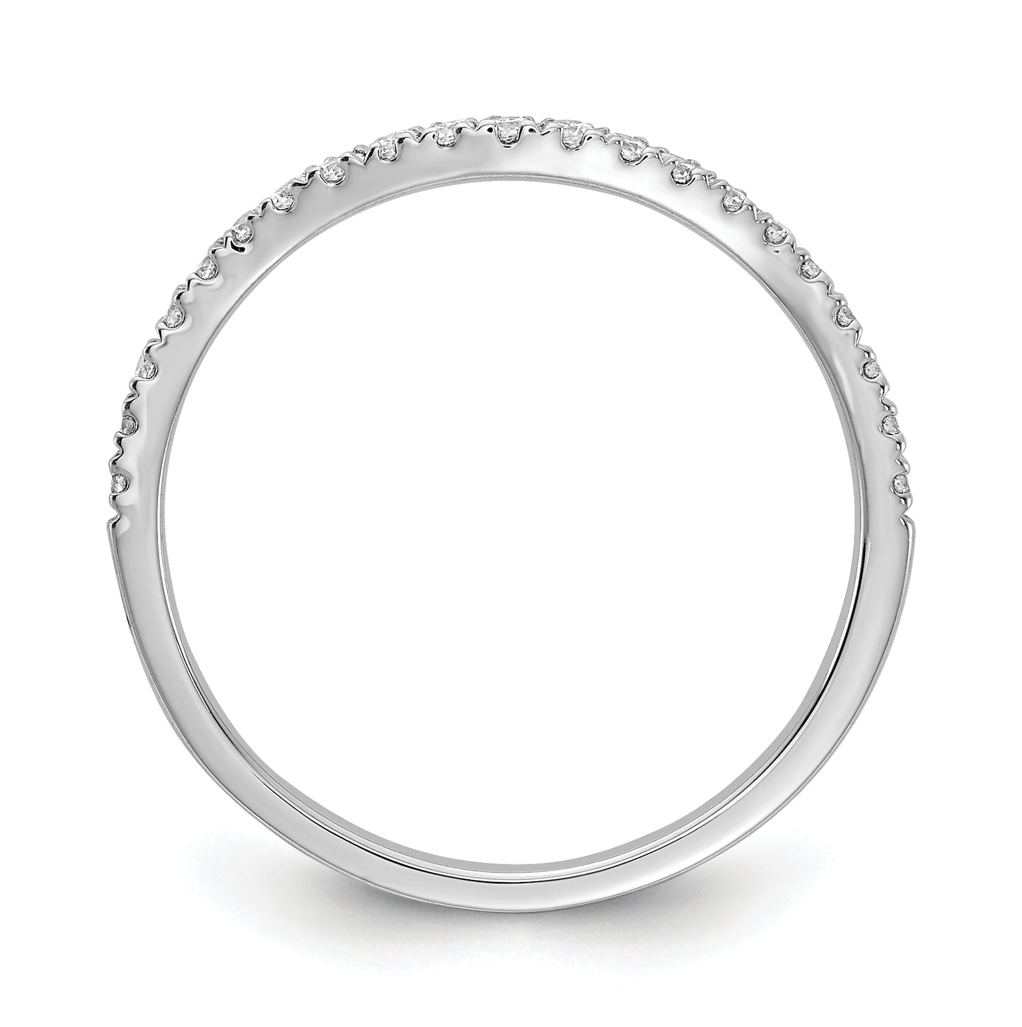 14k White Gold 1/5 ct Diamond Contoured Complete Wedding Band
