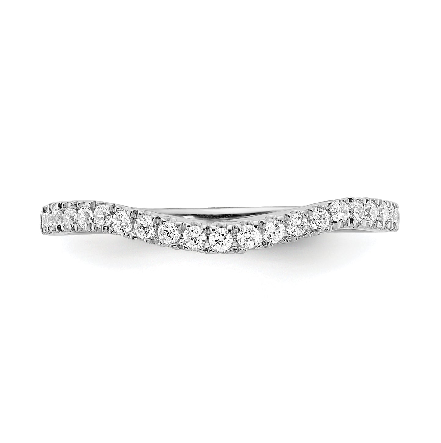 14k White Gold 1/5 ct Diamond Contoured Complete Wedding Band
