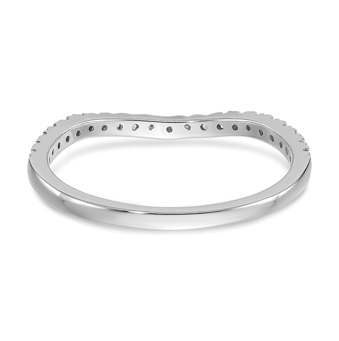 14k White Gold 1/5 ct Diamond Contoured Complete Wedding Band