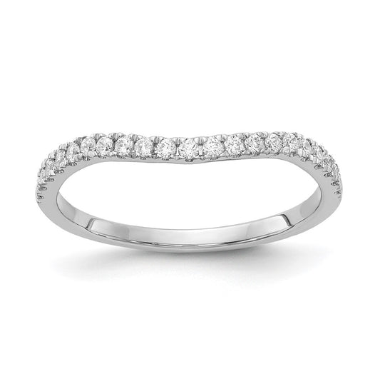 14k White Gold 1/5 ct Diamond Contoured Complete Wedding Band