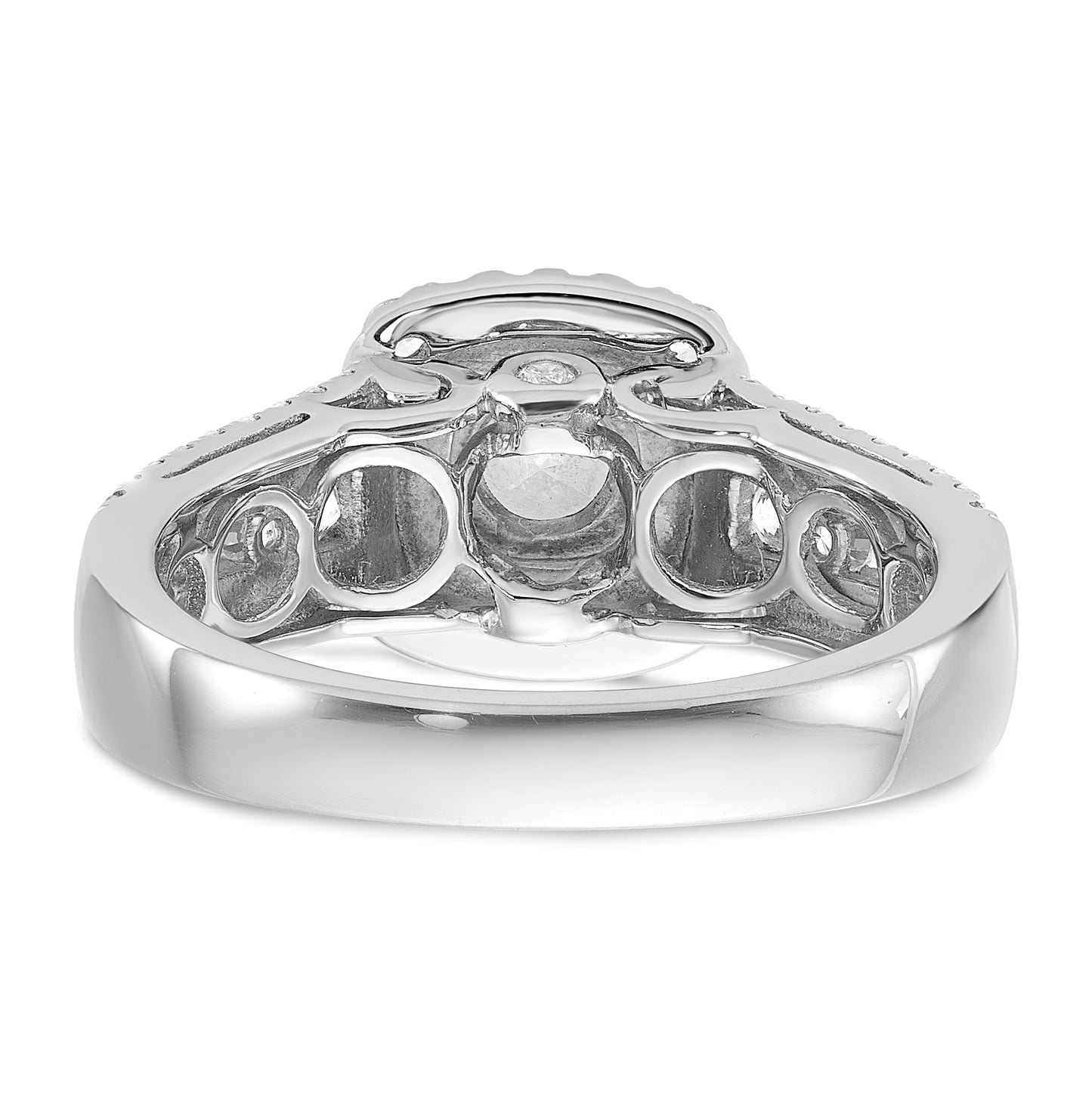 14k White Gold Diamond Semi-mount Engagement Ring,  5.5 to 3.1 mm (tapered)