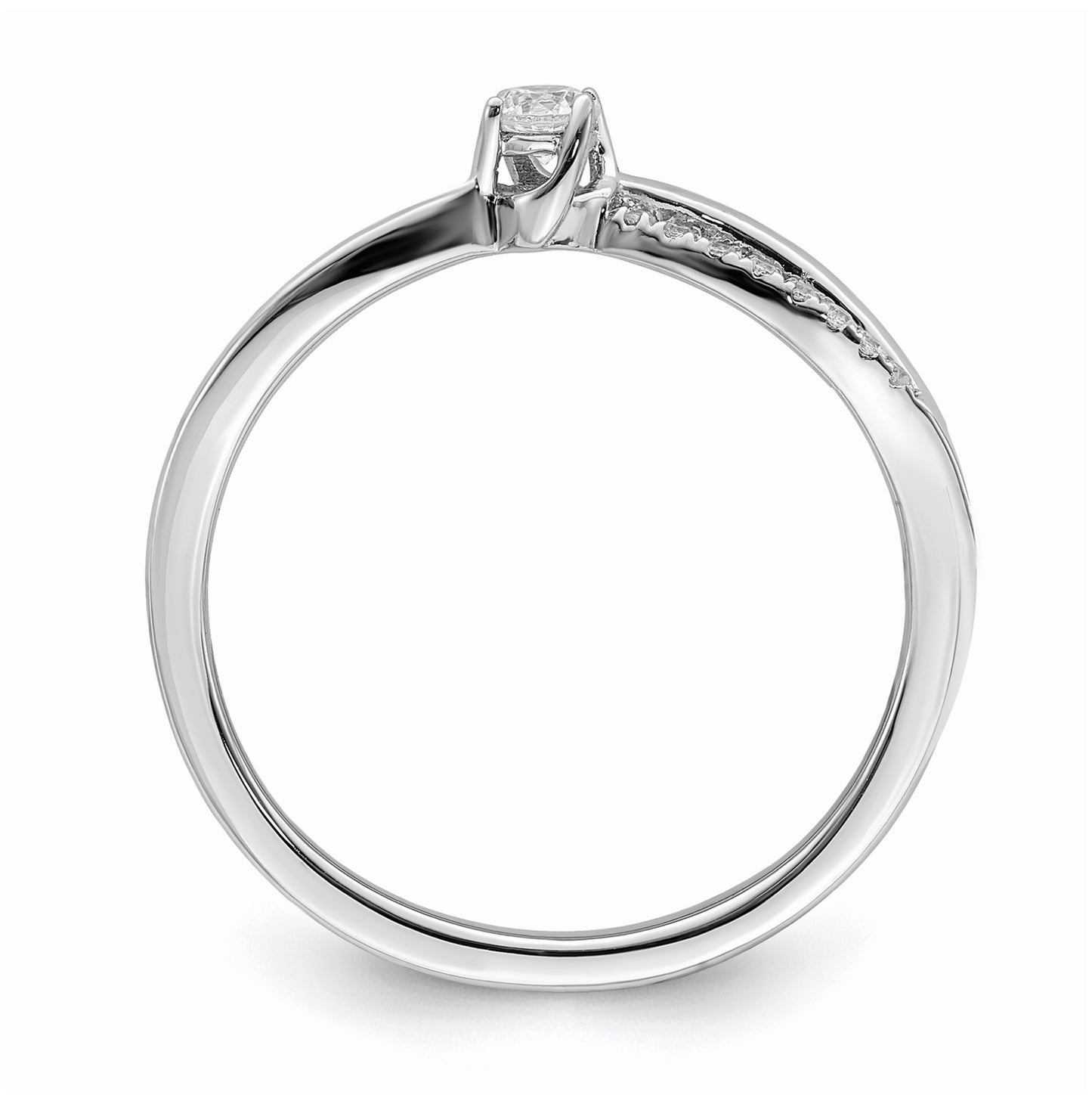 First Promise 14k White Gold Split Shank 1/8 carat Round Diamond Complete Promise/Engagement Ring